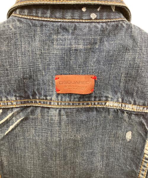 DSQUARED2（ディースクエアード）DSQUARED2 (ディースクエアード) ペイントデニムジャケット ブルー サイズ:４８の古着・服飾アイテム