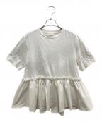 BALLSEYボールジィ）の古着「ジャージコンビ ペプラムプルオーバー」｜ホワイト