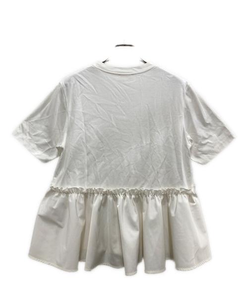 BALLSEY（ボールジィ）BALLSEY (ボールジィ) ジャージコンビ ペプラムプルオーバー ホワイト サイズ:36の古着・服飾アイテム