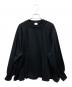 MANOF（マノフ）の古着「WAIST TUCK VOLUME SLEEVE SWEAT/ウエスト タック ボリューム スリーブ スウェット」｜ブラック