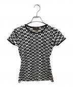 FENDIフェンディ）の古着「総柄Tシャツ」｜ホワイト×ブラック