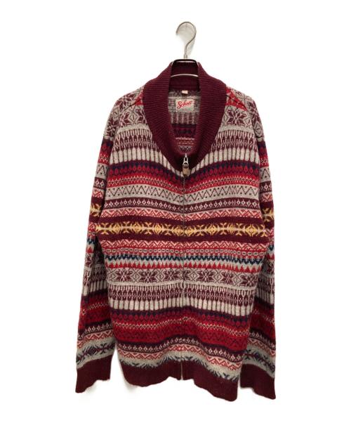 Schott（ショット）Schott (ショット) ニットジャケット ボルドー サイズ:XXLの古着・服飾アイテム