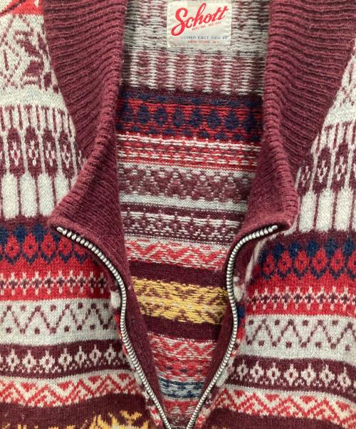 Schott（ショット）Schott (ショット) ニットジャケット ボルドー サイズ:XXLの古着・服飾アイテム