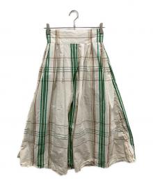 BEAMS BOY（ビームスボーイ）の古着「ボーイ ビッグタータン スカート」｜アイボリー