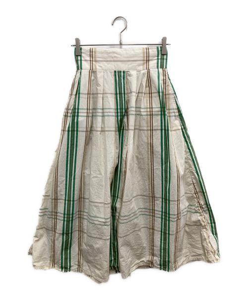 BEAMS BOY（ビームスボーイ）BEAMS BOY (ビームスボーイ) ボーイ ビッグタータン スカート アイボリー サイズ:サイズ記載なしの古着・服飾アイテム