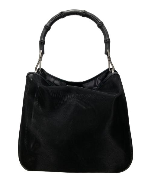 GUCCI（グッチ）GUCCI (グッチ) バンブーハンドルメッシュハンドバッグ ブラックの古着・服飾アイテム