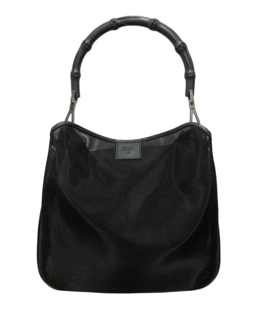 GUCCI（グッチ）GUCCI (グッチ) バンブーハンドルメッシュハンドバッグ ブラックの古着・服飾アイテム