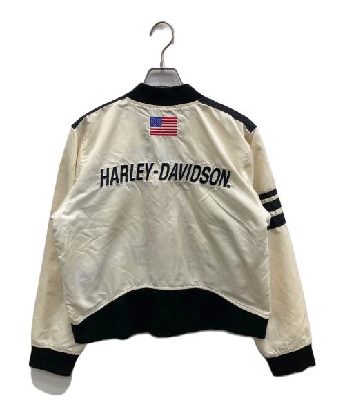 HARLEY-DAVIDSON（ハーレーダビッドソン）HARLEY-DAVIDSON (ハーレーダビッドソン) ブルゾン ホワイト×ブラック サイズ:Mの古着・服飾アイテム