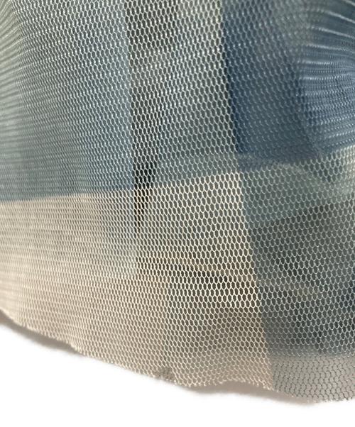 JUSGLITTY（ジャスグリッティー）JUSGLITTY (ジャスグリッティー) シアーギンガムチュールスカート グリーンの古着・服飾アイテム