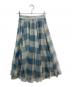 JUSGLITTY（ジャスグリッティー）の古着「シアーギンガムチュールスカート」｜グリーン