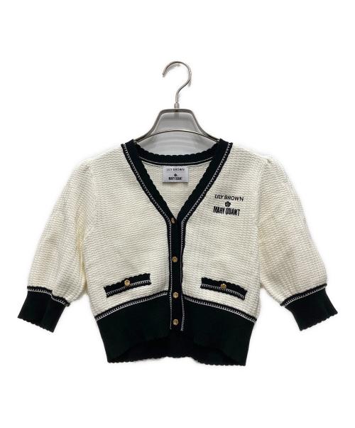 Lily Brown（リリーブラウン）Lily Brown (リリーブラウン) MARY QUANT (マリークヮント) バイカラーパフニットカーディガン アイボリー サイズ:freeの古着・服飾アイテム