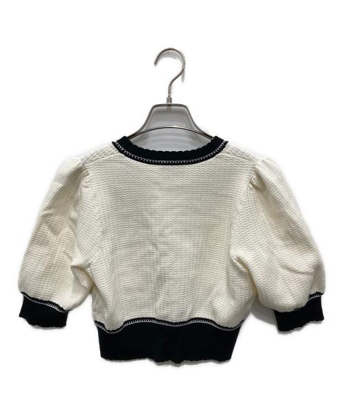 Lily Brown（リリーブラウン）Lily Brown (リリーブラウン) MARY QUANT (マリークヮント) バイカラーパフニットカーディガン アイボリー サイズ:freeの古着・服飾アイテム