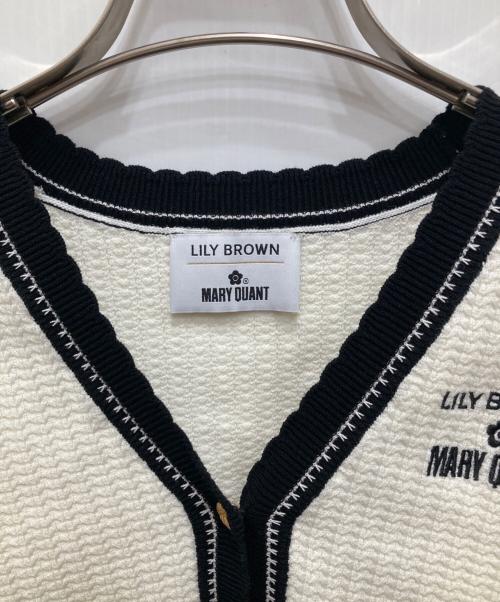 Lily Brown（リリーブラウン）Lily Brown (リリーブラウン) MARY QUANT (マリークヮント) バイカラーパフニットカーディガン アイボリー サイズ:freeの古着・服飾アイテム