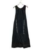 LANVIN en Bleuランバンオンブルー）の古着「ギャザーカットワンピース」｜ブラック