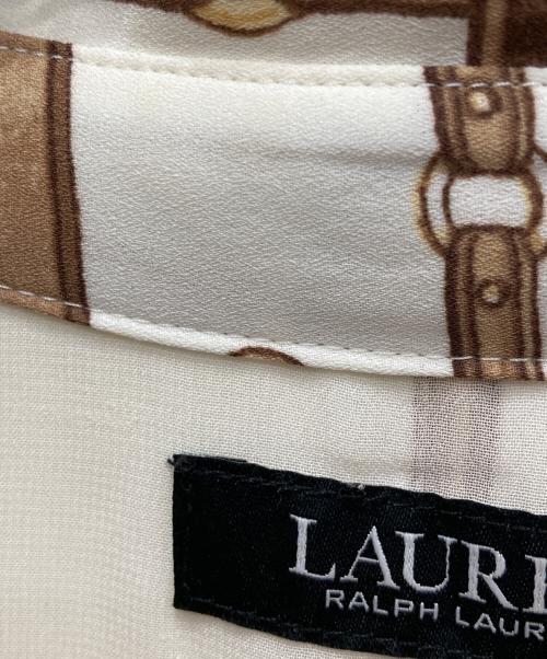 LAUREN RALPH LAUREN（ローレンラルフローレン）LAUREN RALPH LAUREN (ローレンラルフローレン) 総柄ブラウスワンピース アイボリー サイズ:6の古着・服飾アイテム