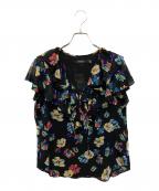 LAUREN RALPH LAURENローレンラルフローレン）の古着「フリルブラウス」｜ブラック