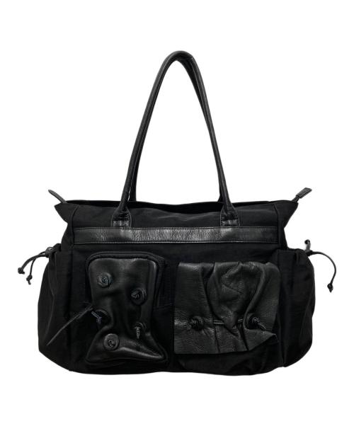 慈雨（ジウ）慈雨 (ジウ) ナイロンレザートートバッグ ブラックの古着・服飾アイテム