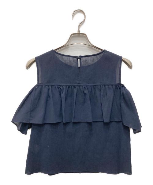 GRACE CONTINENTAL（グレースコンチネンタル）GRACE CONTINENTAL (（グレースコンチネンタル) フリルブラウス ネイビー サイズ:36 未使用品の古着・服飾アイテム