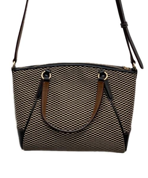 COACH（コーチ）COACH (コーチ) ミニケルシーサッチェル ショルダーバッグ ベージュ×ブラックの古着・服飾アイテム