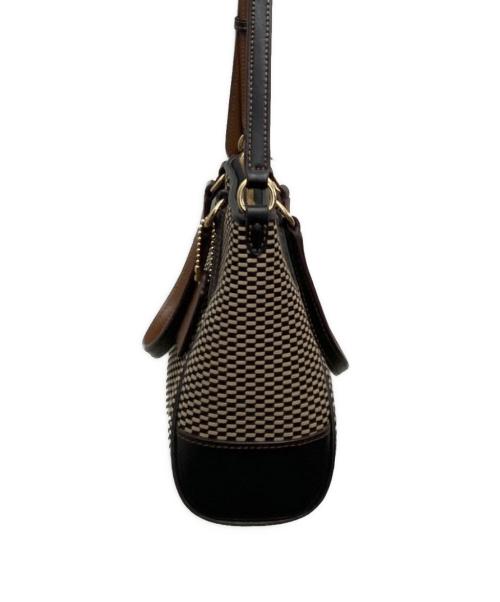 COACH（コーチ）COACH (コーチ) ミニケルシーサッチェル ショルダーバッグ ベージュ×ブラックの古着・服飾アイテム