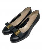 Salvatore Ferragamoサルヴァトーレ フェラガモ）の古着「リボンパンプス」｜ブラック