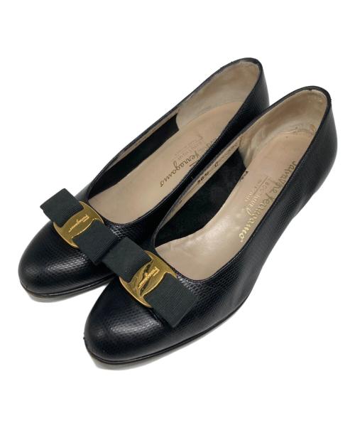 Salvatore Ferragamo（サルヴァトーレ フェラガモ）Salvatore Ferragamo (サルヴァトーレ フェラガモ) リボンパンプス ブラック サイズ:36 1/2の古着・服飾アイテム