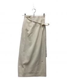 MIESROHE（ミースロエ）の古着「ベルトデザインストレートスカート」｜ホワイト