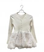 Rirandtureリランドチュール）の古着「チュールバルーンペプラムニット」｜ホワイト