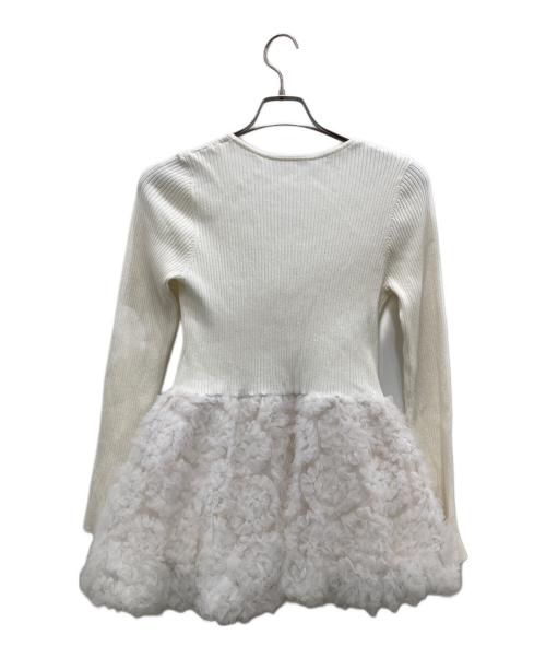 Rirandture（リランドチュール）Rirandture (リランドチュール) チュールバルーンペプラムニット ホワイト サイズ:Ｍの古着・服飾アイテム