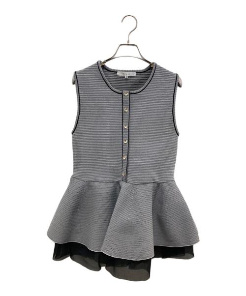 Rirandture（リランドチュール）Rirandture (リランドチュール) 配色レイヤードペプラムプルオーバー ホワイト×ブラック サイズ:Ｍの古着・服飾アイテム