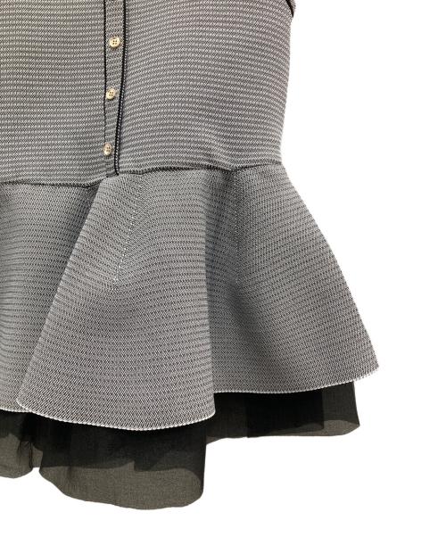 Rirandture（リランドチュール）Rirandture (リランドチュール) 配色レイヤードペプラムプルオーバー ホワイト×ブラック サイズ:Ｍの古着・服飾アイテム