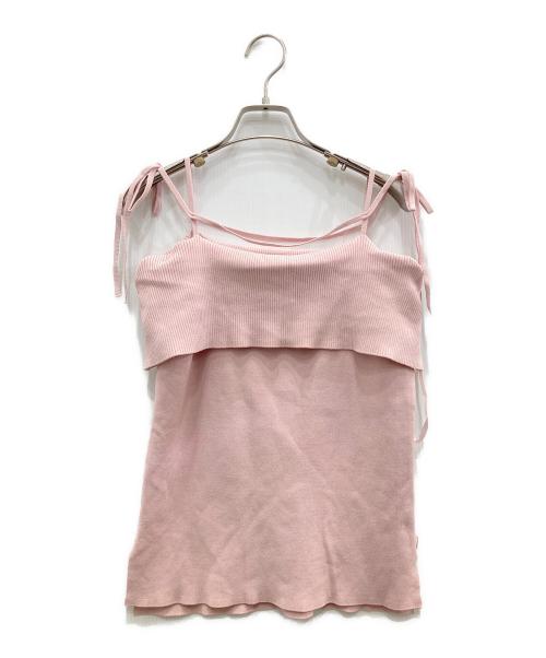 Rirandture（リランドチュール）Rirandture (リランドチュール) オフショルストラップニット ピンク サイズ:Ｍの古着・服飾アイテム