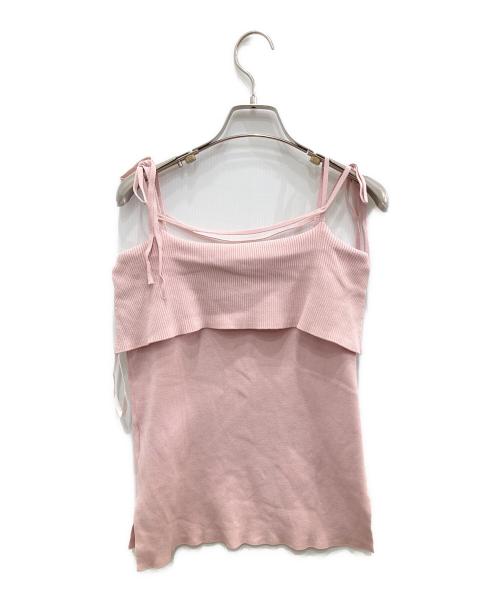 Rirandture（リランドチュール）Rirandture (リランドチュール) オフショルストラップニット ピンク サイズ:Ｍの古着・服飾アイテム