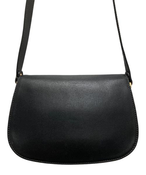 courreges（クレージュ）courreges (クレージュ) レザーショルダーバッグ ブラックの古着・服飾アイテム