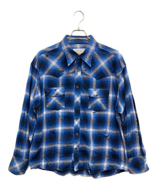 RAFU（ラフ）Rafu (ラフ) Western Shirt/ウエスターンシャツ ブルー サイズ:LARGEの古着・服飾アイテム