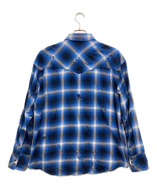 RAFU（ラフ）Rafu (ラフ) Western Shirt/ウエスターンシャツ ブルー サイズ:LARGEの古着・服飾アイテム