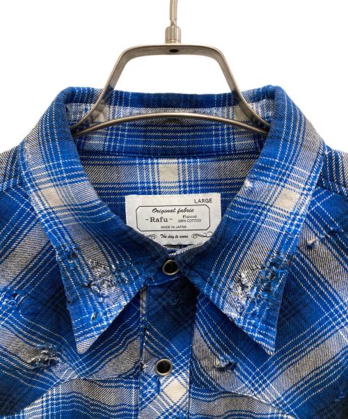 RAFU（ラフ）Rafu (ラフ) Western Shirt/ウエスターンシャツ ブルー サイズ:LARGEの古着・服飾アイテム