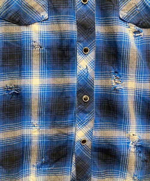 RAFU（ラフ）Rafu (ラフ) Western Shirt/ウエスターンシャツ ブルー サイズ:LARGEの古着・服飾アイテム