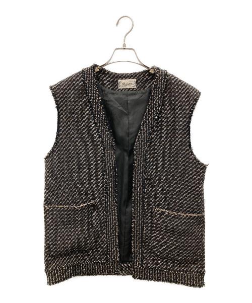 JOURNAL STANDARD relume（ジャーナルスタンダード レリューム）JOURNAL STANDARD relume (ジャーナルスタンダード レリューム) コットンツイードジレ ブラック サイズ:Fの古着・服飾アイテム