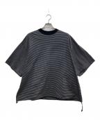 is-nessイズネス）の古着「BALLOON BORDER SHORT SLEEVE T-SHIRT」｜ブラック