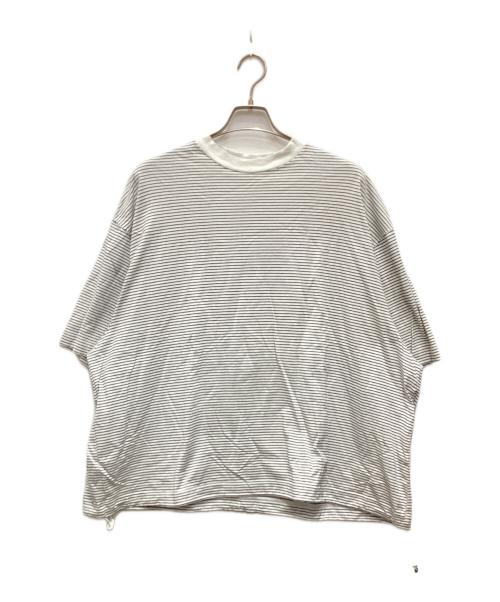 is-ness（イズネス）is-ness (イズネス) BALLOON BORDER SHORT SLEEVE T-SHIRT/バルーンボーダーTシャツ ホワイト サイズ:Mの古着・服飾アイテム
