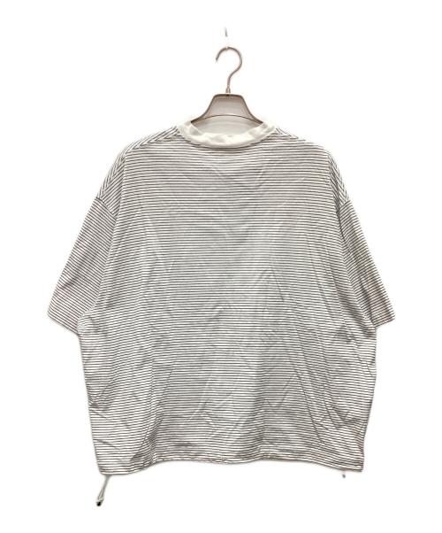 is-ness（イズネス）is-ness (イズネス) BALLOON BORDER SHORT SLEEVE T-SHIRT/バルーンボーダーTシャツ ホワイト サイズ:Mの古着・服飾アイテム