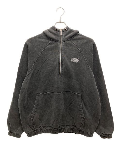 BUDSPOOL（バッズプール）BUDSPOOL (バッズプール) PIGMENT DYE CLASSIC LOGO HALF ZIP HOODED SWEAT SHIRT グレー サイズ:Sの古着・服飾アイテム