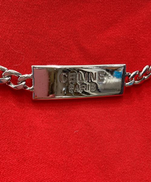 CELINE（セリーヌ）CELINE (セリーヌ) ロゴプレートチェーンタイトスカート レッド サイズ:42の古着・服飾アイテム