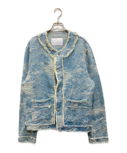 CHAORENBANG（-）CHAORENBANG (-) ノーカラーデニムジャケット ブルー サイズ:XLの古着・服飾アイテム