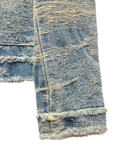 CHAORENBANG（-）CHAORENBANG (-) ノーカラーデニムジャケット ブルー サイズ:XLの古着・服飾アイテム