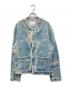 CHAORENBANG（-）の古着「ノーカラーデニムジャケット」｜ブルー