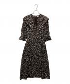 Snidelスナイデル）の古着「ビッグカラープリントワンピース」｜ブラウン