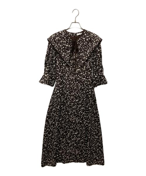 Snidel（スナイデル）Snidel (スナイデル) ビッグカラープリントワンピース ブラウン サイズ:00 未使用品の古着・服飾アイテム