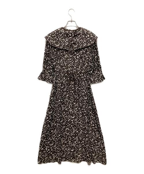 Snidel（スナイデル）Snidel (スナイデル) ビッグカラープリントワンピース ブラウン サイズ:00 未使用品の古着・服飾アイテム